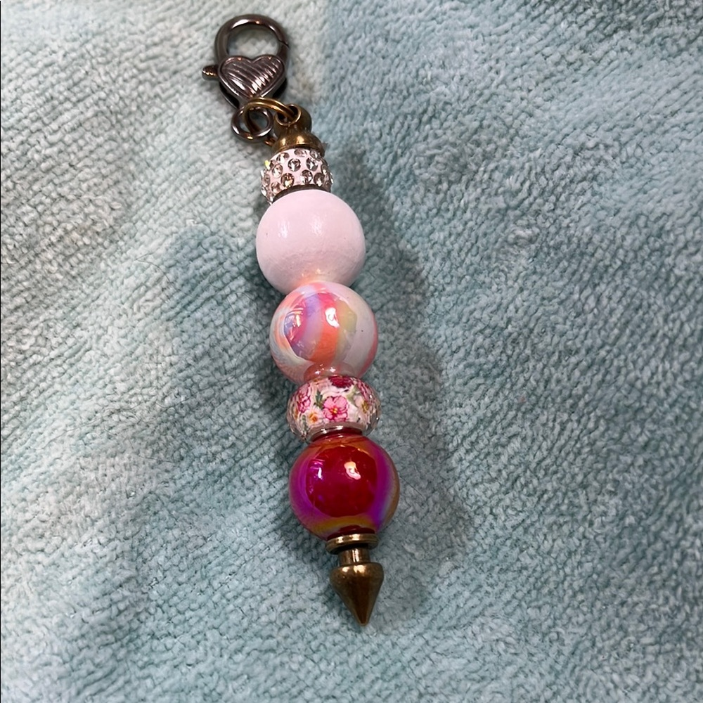 Colorful Beaded Keychain Charm